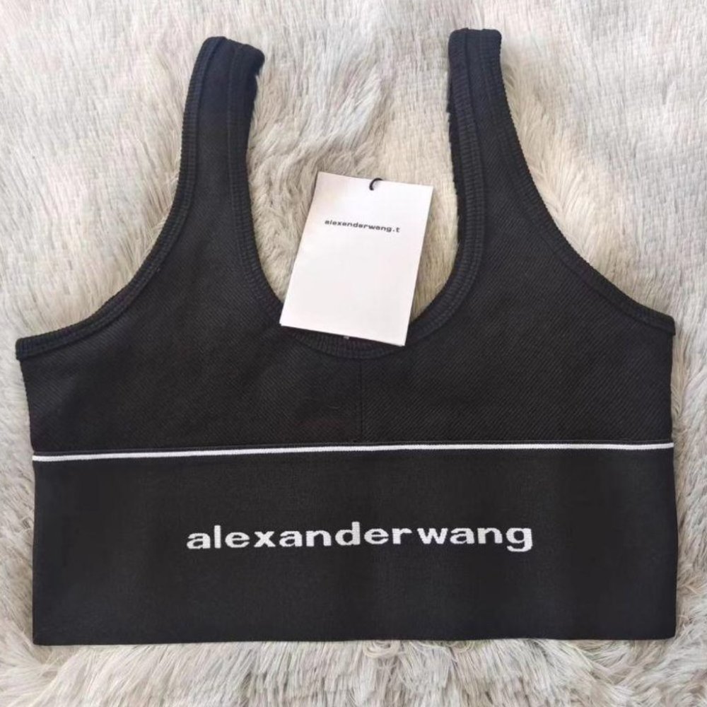 Alexander Wang Black Fitted Sleeveless Crop Top